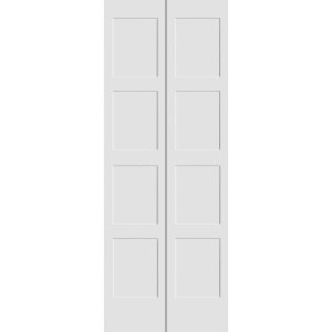 Primed 4 Panel Shaker Bi-Fold Door Trimlite Size: 30" x 79"(30" X 79")