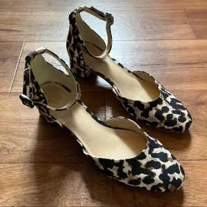 Cabi Kiki Ankle Strap Leopard Animal Print Shoes Size 9