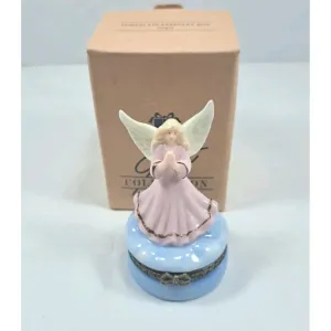 Vintage Praying Angel Trinket Miniature Figurine Porcelain Collectible