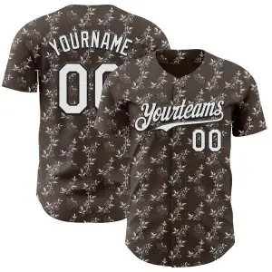 Custom Steel Gray White-Black Baroque Floral Scroll Authentic Baseball Jersey
