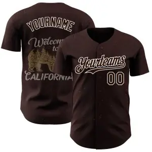 Custom Brown-White West Coast Americana Road Trip Authentic Baseball Jersey