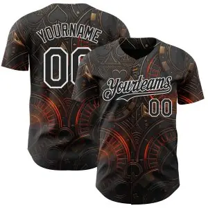 Custom Black-White Las Vegas Poker Club Authentic Baseball Jersey