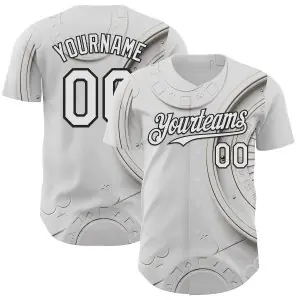 Custom White-Black Las Vegas Poker Club Authentic Baseball Jersey