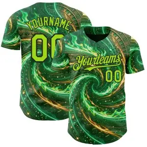 Custom Green Neon Green-Black Las Vegas Poker Club Authentic Baseball Jersey