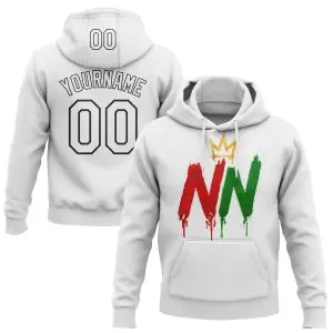 Custom White-Black Nasty Nation Daily Pullover Sweatshirt Hoodie