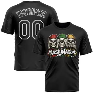 Custom Black-White Nasty Nation Daily Performance T-Shirt